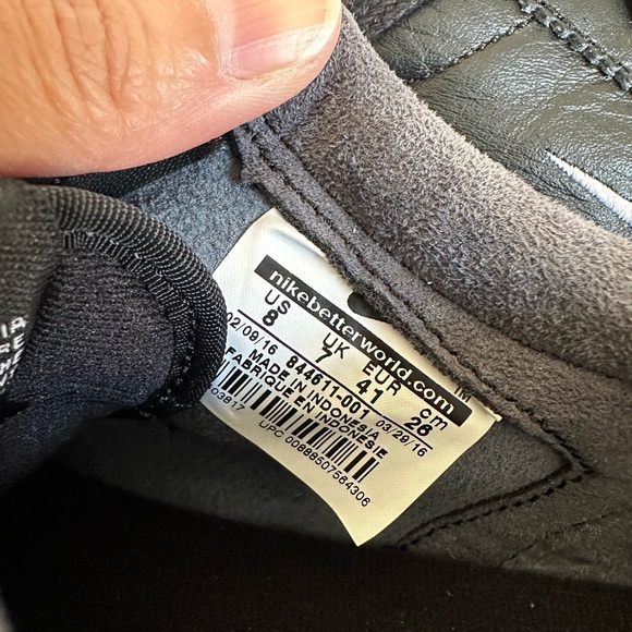 Nike Match Classic Black White Preppy Tan Leather Golf Tennis Sneaker - Picture 6 of 10